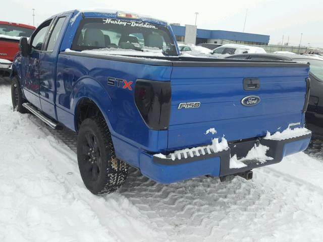 1FTFX1CF7DKD92836 - 2013 FORD F150 SUPER BLUE photo 3