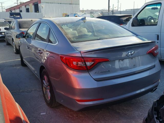 5NPE24AF5FH173454 - 2015 HYUNDAI SONATA SE GRAY photo 3