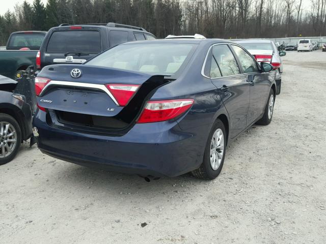 4T4BF1FK8FR464999 - 2015 TOYOTA CAMRY LE BLUE photo 4