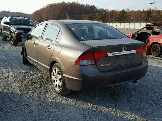 2HGFA16579H543548 - 2009 HONDA CIVIC LX GRAY photo 3