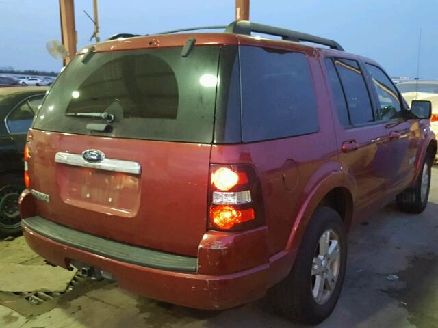 1FMEU63E38UB23490 - 2008 FORD EXPLORER X RED photo 4