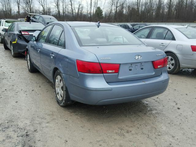 5NPET46C49H550856 - 2009 HYUNDAI SONATA GLS BLUE photo 3