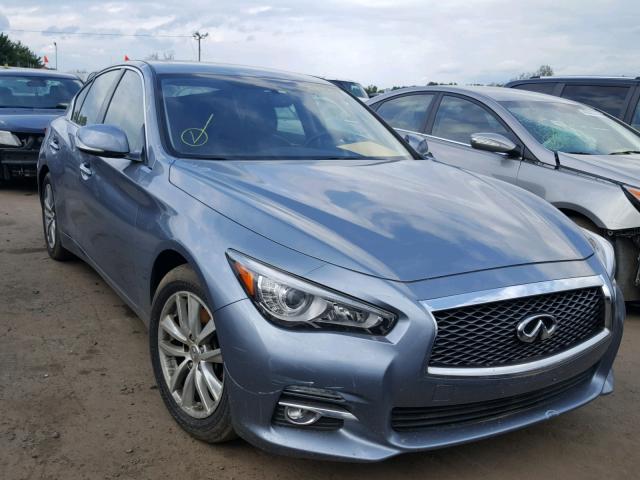 JN1AV7AR3EM702974 - 2014 INFINITI Q50 HYBRID BLUE photo 1