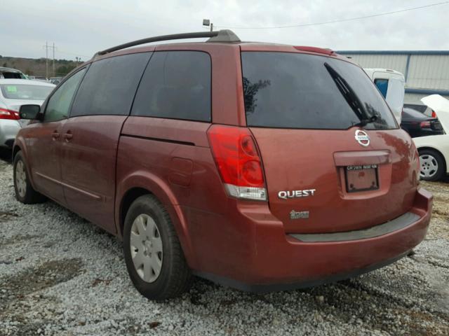 5N1BV28UX5N133755 - 2005 NISSAN QUEST S RED photo 3