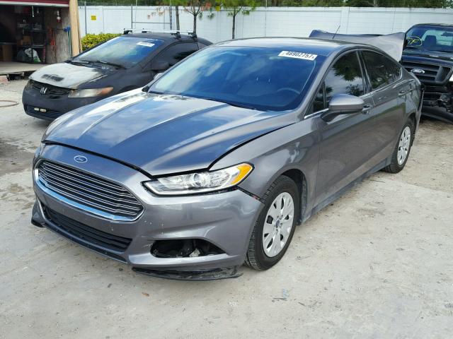 3FA6P0G76DR259239 - 2013 FORD FUSION S GRAY photo 2