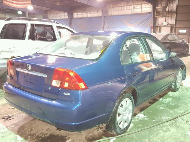 1HGES26731L064485 - 2001 HONDA CIVIC EX BLUE photo 4