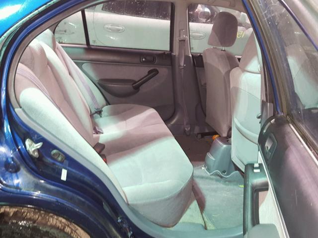 1HGES26731L064485 - 2001 HONDA CIVIC EX BLUE photo 6