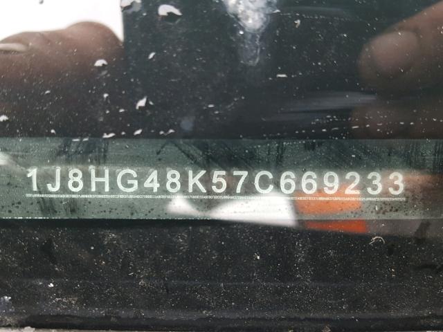 1J8HG48K57C669233 - 2007 JEEP COMMANDER BLACK photo 10