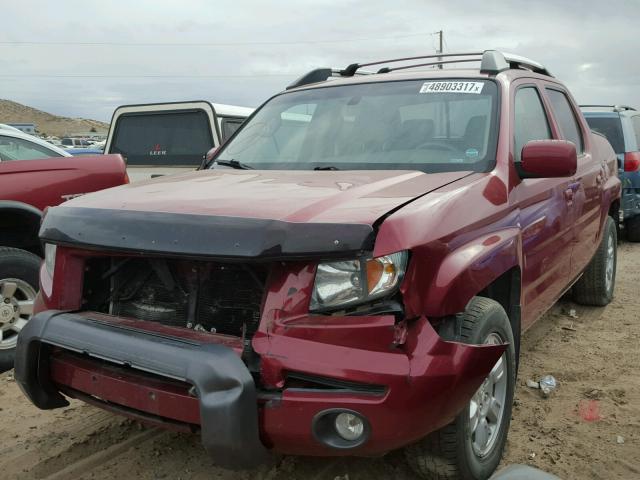 2HJYK16506H543953 - 2006 HONDA RIDGELINE RED photo 2