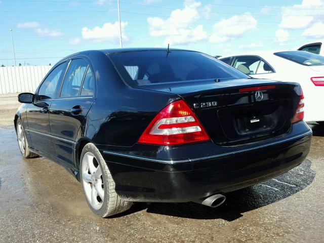 WDBRF52HX6E021289 - 2006 MERCEDES-BENZ C GENERATI BLACK photo 3