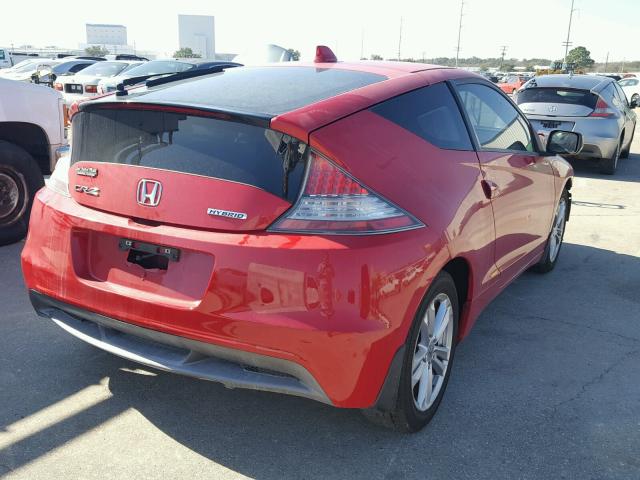 JHMZF1D68BS010260 - 2011 HONDA CR-Z EX RED photo 4