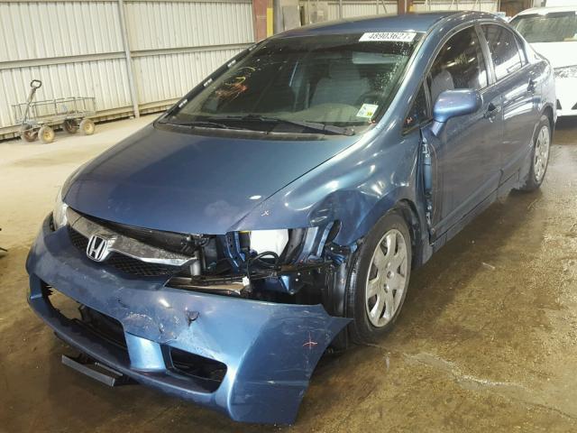 19XFA16569E009631 - 2009 HONDA CIVIC LX BLUE photo 2