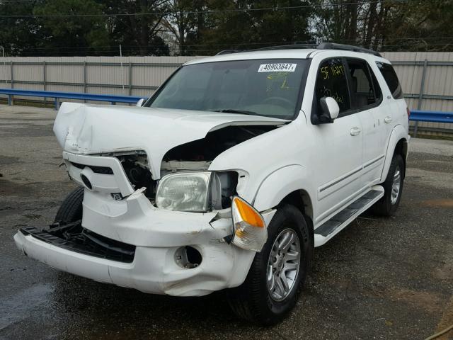 5TDZT34A07S284742 - 2007 TOYOTA SEQUOIA SR WHITE photo 2