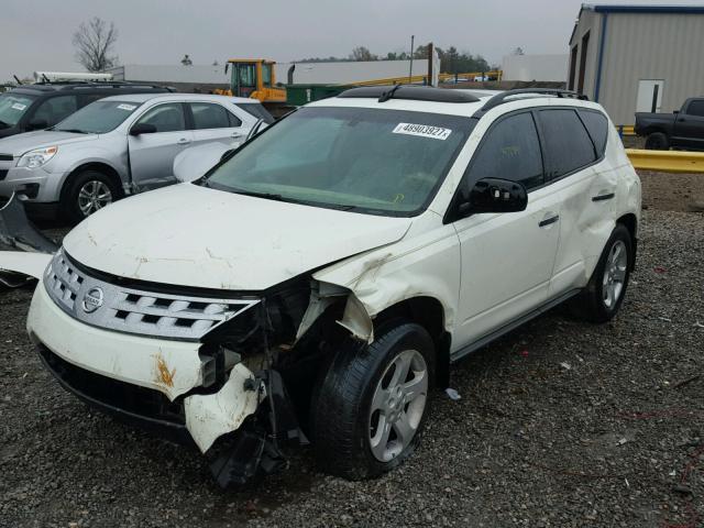 JN8AZ08T14W207383 - 2004 NISSAN MURANO SL WHITE photo 2