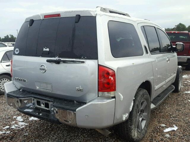 5N1AA08B65N711764 - 2005 NISSAN ARMADA SE SILVER photo 4