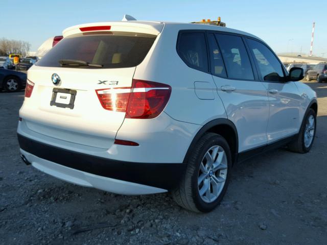 5UXWX7C55CL737301 - 2012 BMW X3 XDRIVE3 WHITE photo 4