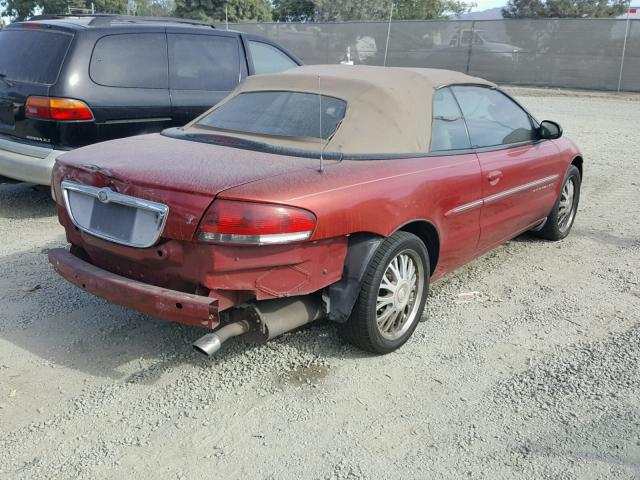 1C3EL55U11N687567 - 2001 CHRYSLER SEBRING LX RED photo 4