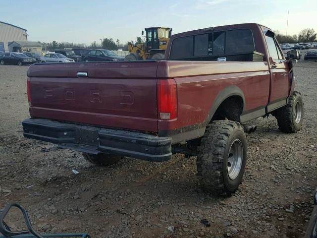 1FTHF36G4KNB30229 - 1989 FORD F350 BURGUNDY photo 4