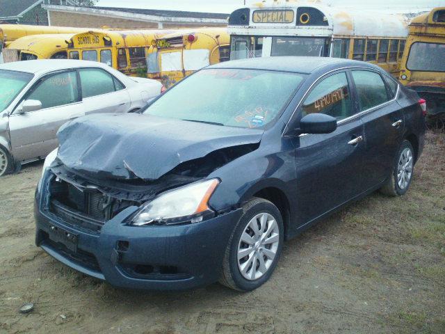 3N1AB7AP4DL746269 - 2013 NISSAN SENTRA S BLUE photo 2