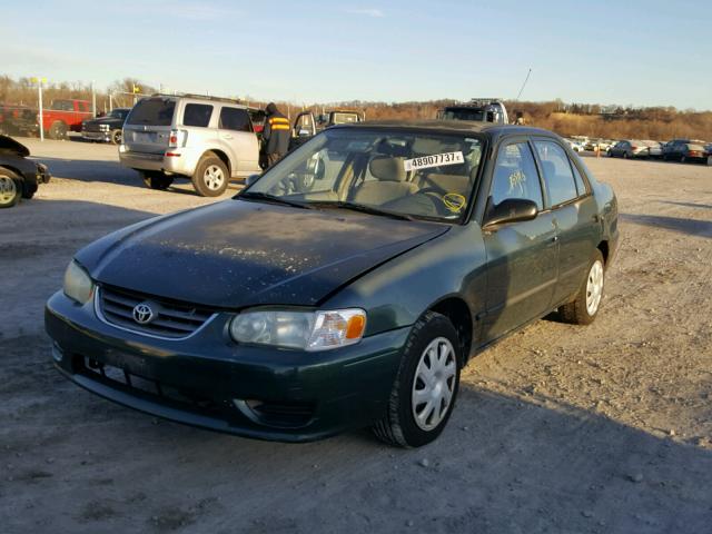 1NXBR12E41Z540633 - 2001 TOYOTA COROLLA CE GREEN photo 2