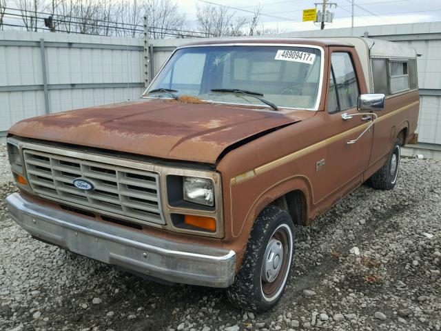 1FTDF15YXGLA87502 - 1986 FORD F150 BROWN photo 2