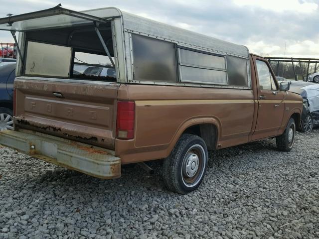 1FTDF15YXGLA87502 - 1986 FORD F150 BROWN photo 4