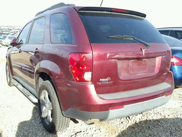 2CKDL43F286067601 - 2008 PONTIAC TORRENT MAROON photo 3