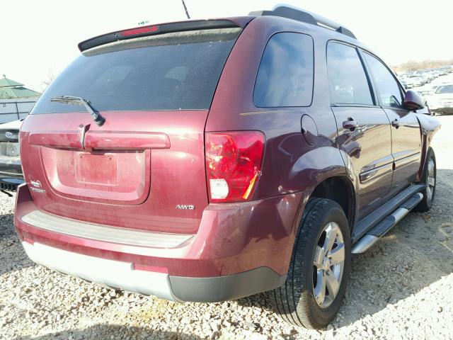 2CKDL43F286067601 - 2008 PONTIAC TORRENT MAROON photo 4