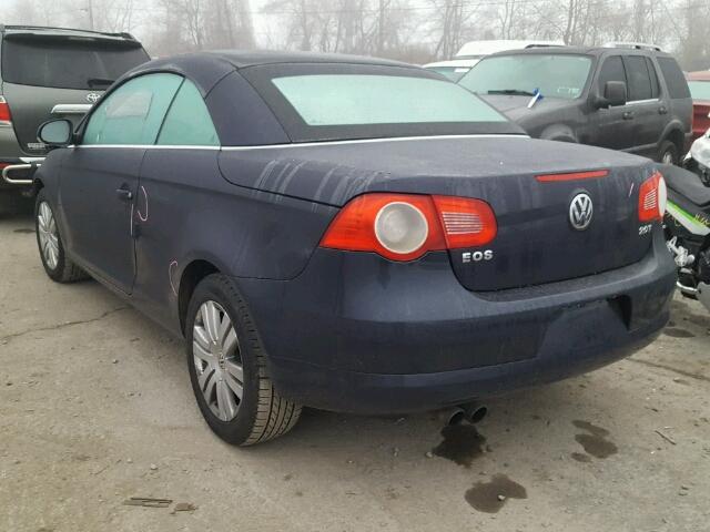 WVWAA71F97V020578 - 2007 VOLKSWAGEN EOS BASE BLUE photo 3