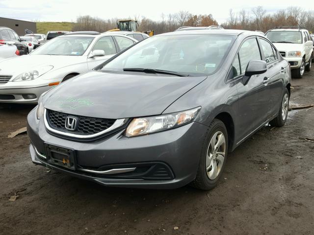 2HGFB2F55DH506946 - 2013 HONDA CIVIC LX GRAY photo 2