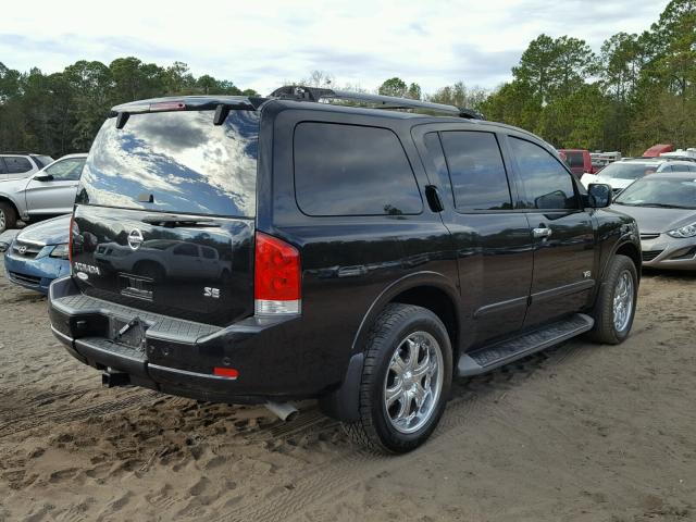 5N1BA08D18N607841 - 2008 NISSAN ARMADA SE BLACK photo 4