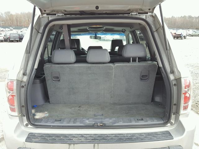 2HKYF18666H546734 - 2006 HONDA PILOT EX SILVER photo 9