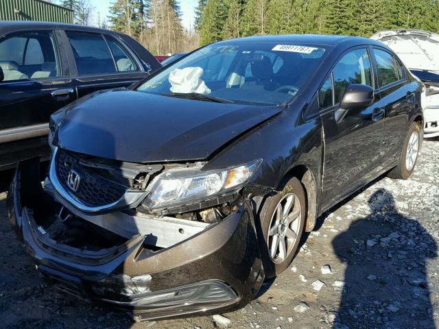 2HGFB2F59DH577986 - 2013 HONDA CIVIC LX BROWN photo 2