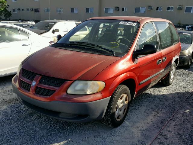 1D4GP25B03B272110 - 2003 DODGE CARAVAN SE RED photo 2