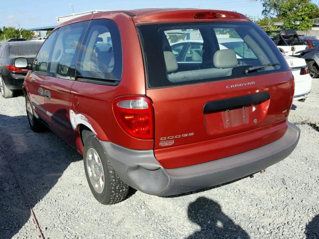 1D4GP25B03B272110 - 2003 DODGE CARAVAN SE RED photo 3