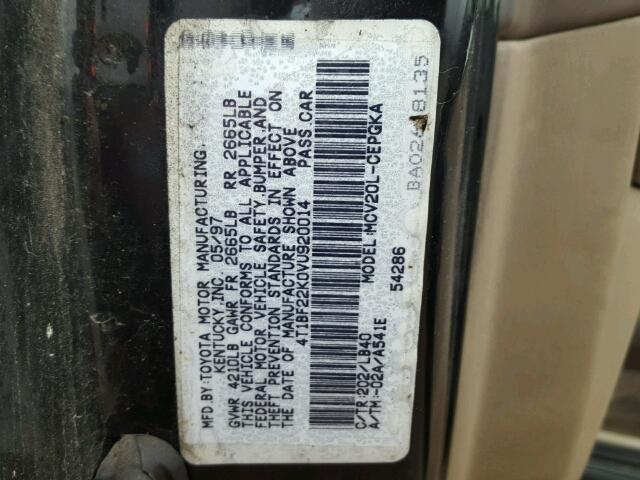 4T1BF22K0VU920014 - 1997 TOYOTA CAMRY CE BLACK photo 10