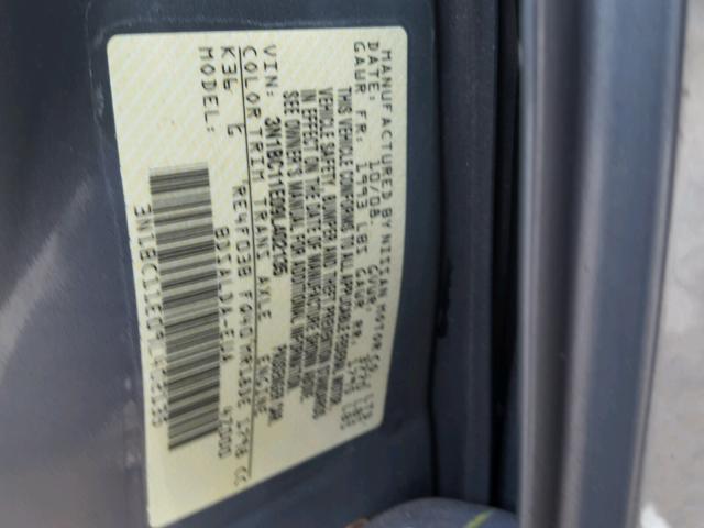 3N1BC11E09L402135 - 2009 NISSAN VERSA S CHARCOAL photo 10