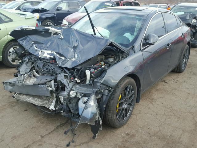 2G4GK5EX3E9251650 - 2014 BUICK REGAL GRAY photo 2