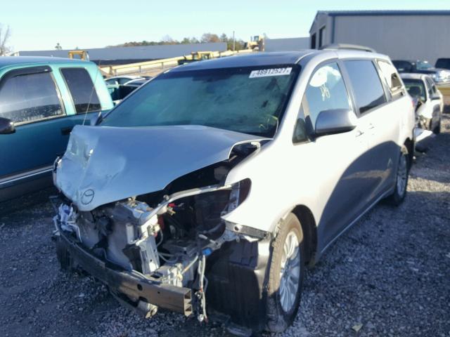 5TDYK3DC5BS156697 - 2011 TOYOTA SIENNA XLE SILVER photo 2