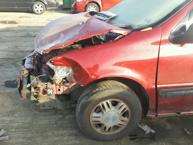 1GNDV23E65D125369 - 2005 CHEVROLET VENTURE LS BURGUNDY photo 9