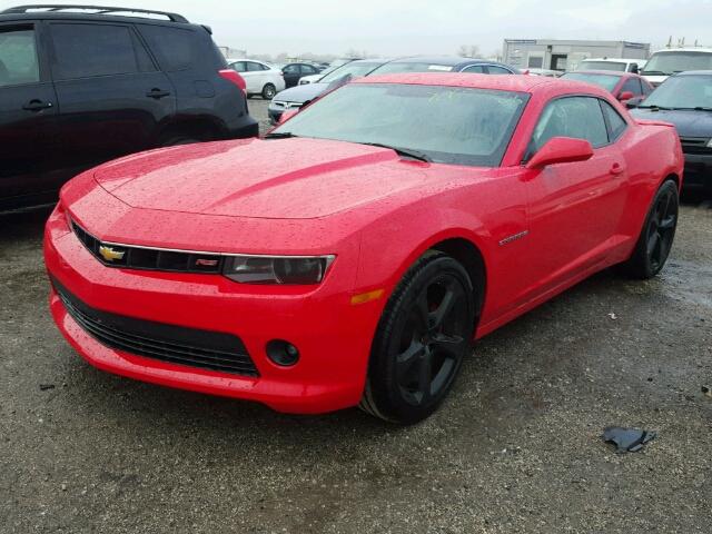 2G1FB1E39E9156105 - 2014 CHEVROLET CAMARO LT RED photo 2