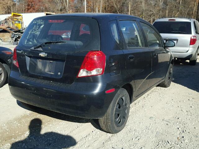 KL1TD66677B737718 - 2007 CHEVROLET AVEO BASE BLACK photo 4