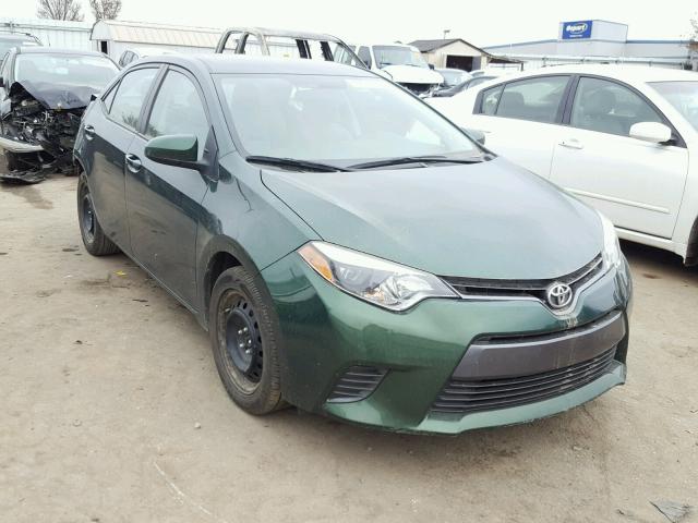 2T1BURHE0FC320757 - 2015 TOYOTA COROLLA L GREEN photo 1