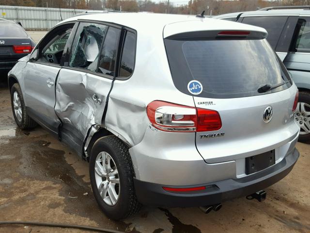 WVGAV7AX2CW522474 - 2012 VOLKSWAGEN TIGUAN S SILVER photo 3