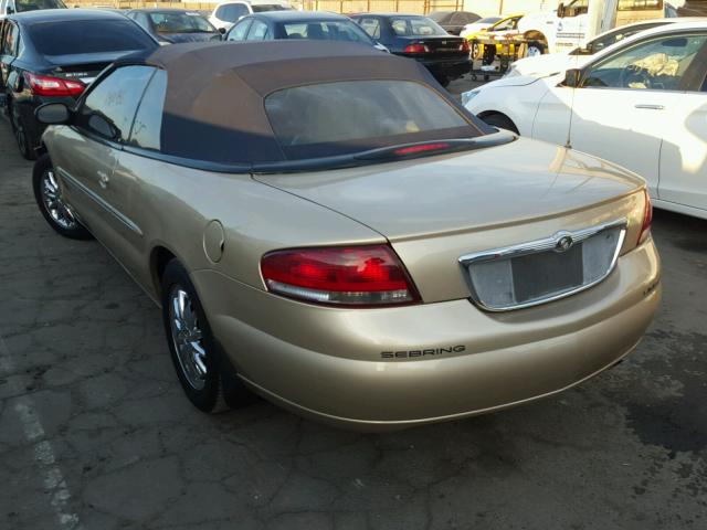 1C3EL65U41N676715 - 2001 CHRYSLER SEBRING LI GOLD photo 3