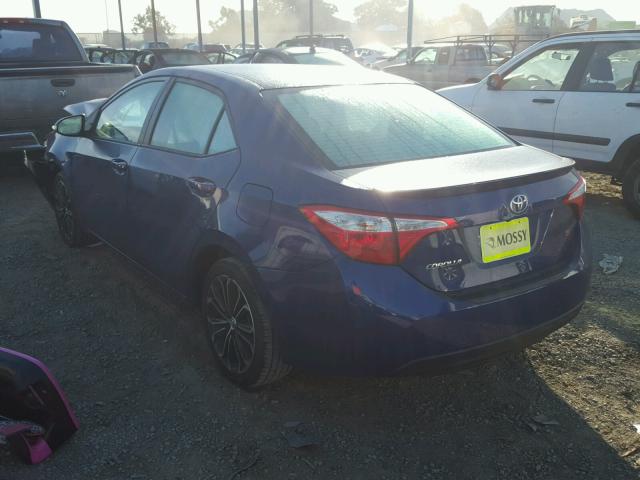 5YFBURHEXGP386282 - 2016 TOYOTA COROLLA L BLUE photo 3