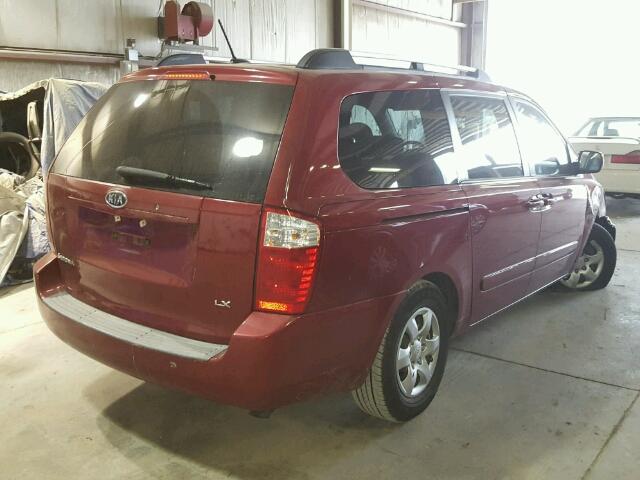 KNDMB233396272520 - 2009 KIA SEDONA EX BURGUNDY photo 4