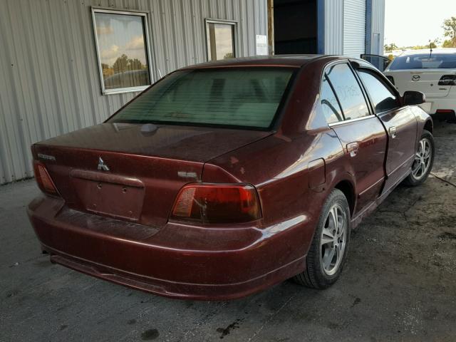 4A3AA46GN2E131842 - 2002 MITSUBISHI GALANT ES MAROON photo 4