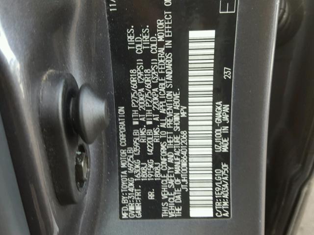 JTJHT00W864012068 - 2006 LEXUS LX 470 BLUE photo 10