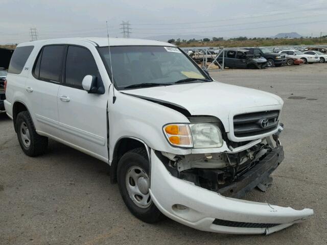 5TDZT34A72S128321 - 2002 TOYOTA SEQUOIA SR WHITE photo 1